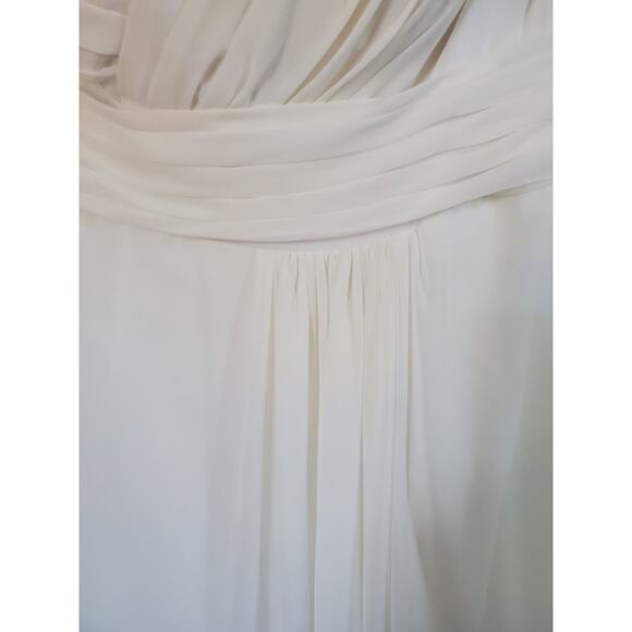 Bill Levkoff Ivory Formal Prom Bridesmaid Chiffon Long Maxi Dress, Size 12 - Picture 6 of 13